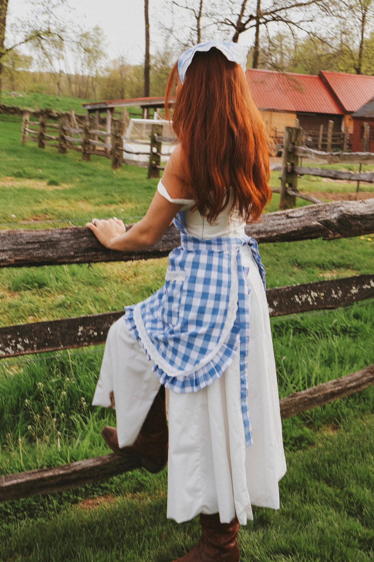 blue gingham apron dress Blueberry Pie Gingham Apron Set – Menemsha House