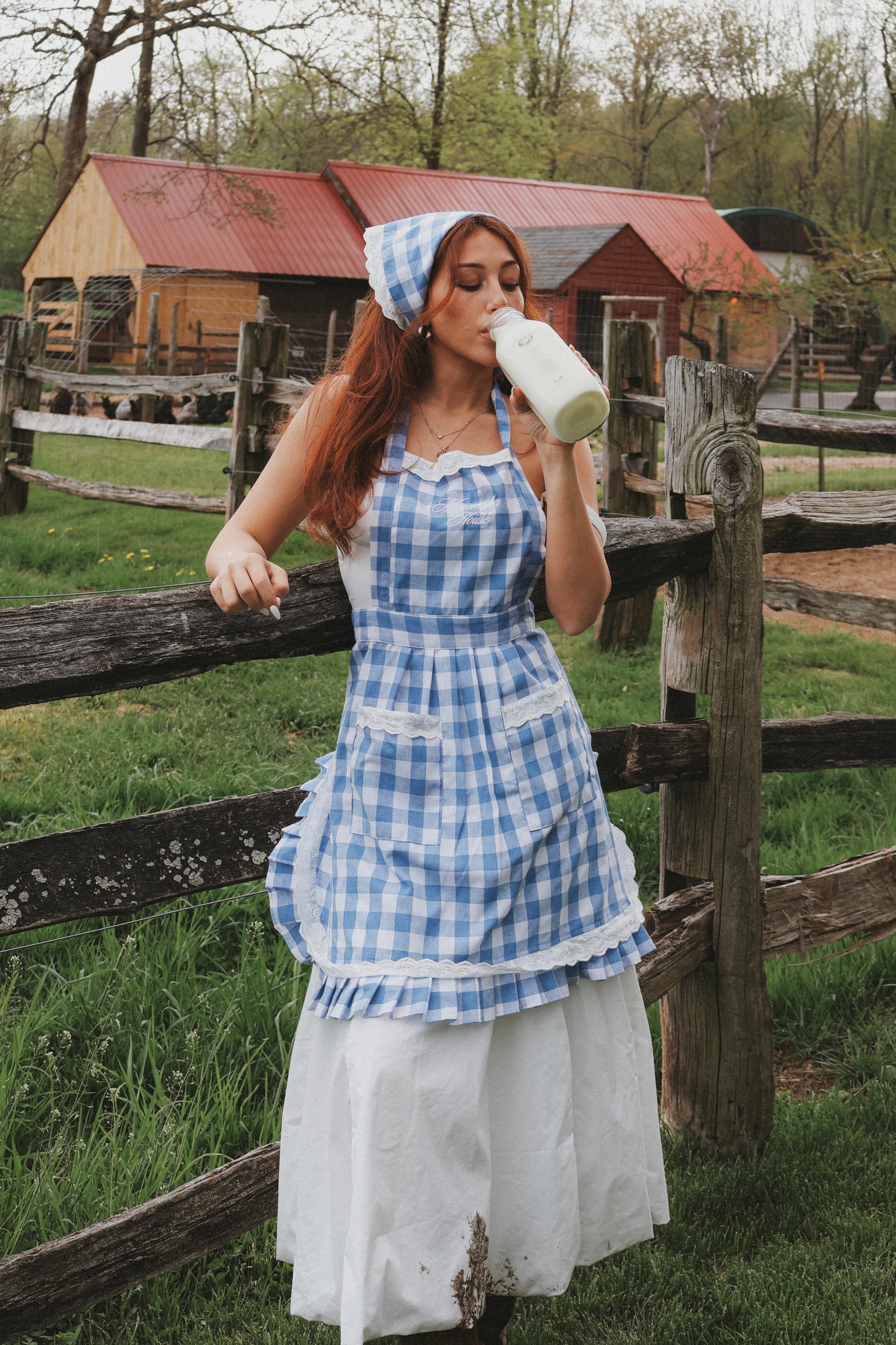 Blueberry Pie Gingham Apron Set – Menemsha House